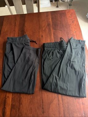 Two Athletic Jogger Pants - Black and Dark Gray